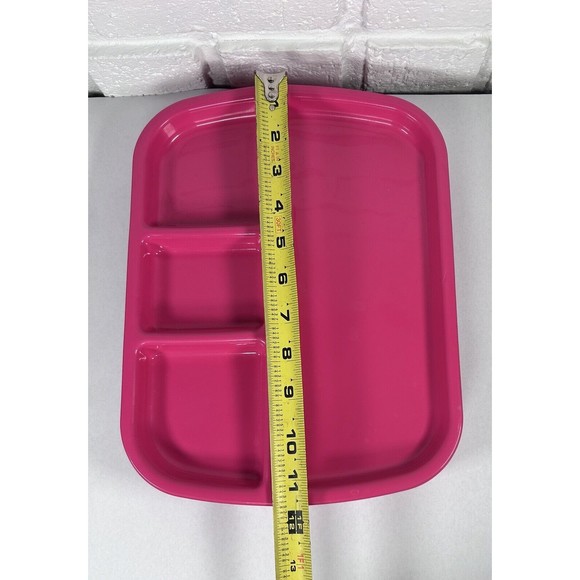 Vintage Packerware Sectional Plate Divided Portion Rectangular Pink Lot Of 4 - Picture 5 of 6